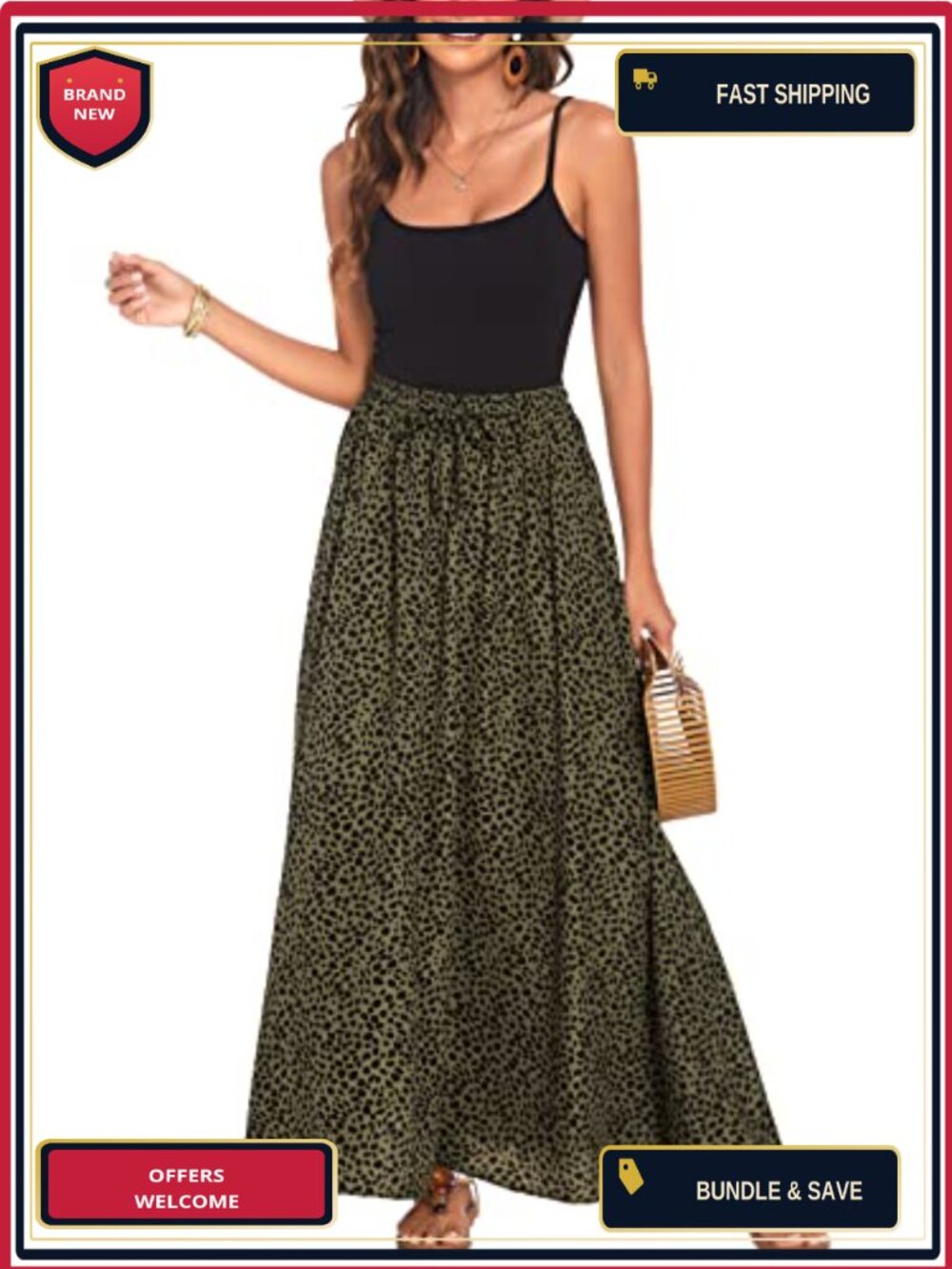 Womens Boho Chiffon Maxi Skirt Pleated High Waist Flowy Long Skirts
